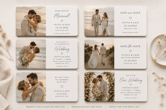 Wedding Invitation Keepsake Magnetic Tiles